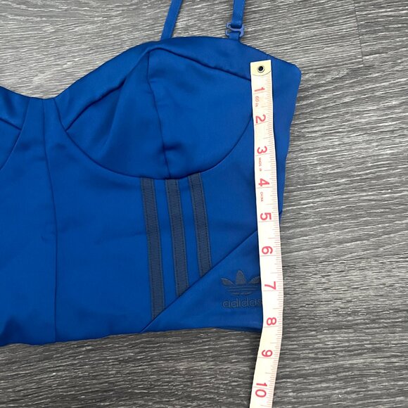Adidas Blue Bralette crop top/ Corset Style, Size Medium - Picture 3 of 6